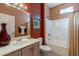 Bathroom with single vanity, tub, and shower at 20419 N Shadow Mountain Dr, Surprise, AZ 85374