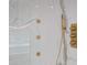 Sleek shower with marble walls and gold fixtures at 7167 E Rancho Vista Dr # 3003, Scottsdale, AZ 85251