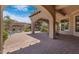 Spacious patio with brick pavers and views of the pool at 4327 E Capricorn Pl, Chandler, AZ 85249