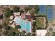Resort-style pool and tennis courts are featured in this community at 3852 E Expedition Way, Phoenix, AZ 85050
