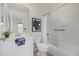 Clean bathroom with tub, toilet and vanity at 2127 E Huntington Dr, Phoenix, AZ 85040
