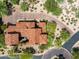 Aerial view of a beautiful home with terracotta roof tiles at 38749 N 104Th Way, Scottsdale, AZ 85262