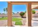 Covered patio with flagstone flooring and backyard view at 1247 E Marketplace Se Way, Phoenix, AZ 85048