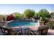 Expansive pool and patio area with mountain views at 10728 E Cottontail Ln, Scottsdale, AZ 85255