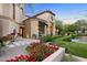 Elegant home exterior with fountain and landscaping at 9926 E Kemper Way, Scottsdale, AZ 85255