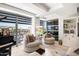Comfortable living area with large windows, city views, and plush seating at 7117 E Rancho Vista Dr # 4011, Scottsdale, AZ 85251