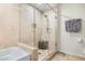 Large walk-in shower with glass enclosure at 7117 E Rancho Vista Dr # 4011, Scottsdale, AZ 85251