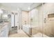 Modern bathroom with soaking tub and walk-in shower at 7117 E Rancho Vista Dr # 4011, Scottsdale, AZ 85251