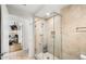 Clean bathroom with a glass shower and modern fixtures at 7117 E Rancho Vista Dr # 4011, Scottsdale, AZ 85251