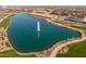 Scenic community lake with a central fountain feature at 19749 S 231 St. Way, Queen Creek, AZ 85142