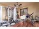 Spacious home gym featuring a variety of exercise equipment at 3831 E Huber St, Mesa, AZ 85205