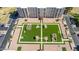 Aerial view of community courtyard with green space and seating areas at 7930 E Camelback Rd # 506, Scottsdale, AZ 85251