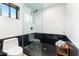 Clean bathroom with a walk-in shower and hexagon tile floor at 7113 E Mcdonald Dr, Paradise Valley, AZ 85253