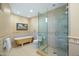 Bathroom with clawfoot tub and walk-in shower at 9673 E Oberlin Way # 15, Scottsdale, AZ 85262
