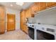 Bright laundry room with built-in cabinets and a sink at 6964 E Redbird Rd, Scottsdale, AZ 85266