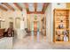 Bright and spacious entryway with wood beams at 6964 E Redbird Rd, Scottsdale, AZ 85266