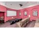 Home theater with large screen and seating at 6215 E Turquoise Ave, Paradise Valley, AZ 85253