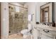 Elegant bathroom with a walk-in shower and vanity at 6215 E Turquoise Ave, Paradise Valley, AZ 85253