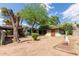 Large backyard with mature trees, sheds, and a garden area at 805 N Robson --, Mesa, AZ 85201