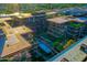 Aerial view showing the community pool and surrounding green spaces at 7137 E Rancho Vista Dr # 7008, Scottsdale, AZ 85251