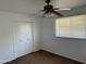 Bedroom with ceiling fan, window blinds, and double door closet at 7501 N 59Th Dr, Glendale, AZ 85301