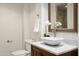 Upscale bathroom features a marble sink and modern vanity at 9975 E Broken Spur Dr, Scottsdale, AZ 85262