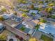 Aerial view showcasing a house's backyard and surrounding neighborhood at sunset at 1873 E Ellis Dr, Tempe, AZ 85282