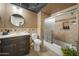 Clean bathroom with a shower/tub combo and modern vanity at 4750 N Central Ave # 8B, Phoenix, AZ 85012
