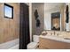 Contemporary bathroom with a walk-in shower, updated vanity, and stylish fixtures at 24046 N 126Th Pl, Scottsdale, AZ 85255