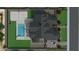 Bird's-eye view of a house with a pool and sports court at 2659 E Maplewood St, Gilbert, AZ 85297
