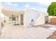 Private backyard with tiled patio and exterior shower at 8634 E Monterosa Ave, Scottsdale, AZ 85251