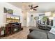 Comfortable living room featuring fireplace and sectional sofa at 8865 E Baseline Rd # 128, Mesa, AZ 85209