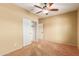 Bedroom with ceiling fan and closet at 13820 W Cheery Lynn Rd, Avondale, AZ 85392