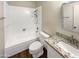 Bathroom with granite countertop, bathtub, and updated fixtures at 7417 N Via Camello Del Norte -- # 160, Scottsdale, AZ 85258