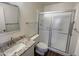 Bathroom with granite countertop, shower, and updated fixtures at 7417 N Via Camello Del Norte -- # 160, Scottsdale, AZ 85258