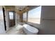 Elegant bathroom featuring a soaking tub, walk-in shower, and large window at 38718 N 24Th Ave, Phoenix, AZ 85086