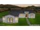 Modern home with a grey tile roof and mountain views at 3368 W Judd Rd, San Tan Valley, AZ 85144
