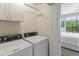 Convenient laundry room with washer, dryer, and storage at 15802 N 71St St # 307, Scottsdale, AZ 85254