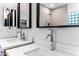 Modern bathroom with double vanity and large walk-in shower at 5525 E Dusty Wren Dr, Cave Creek, AZ 85331