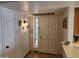 Home entryway with stained glass window and tile flooring at 9275 E Mission Ln # 218, Scottsdale, AZ 85258