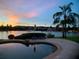 Relaxing poolside view with gorgeous sunset over lake at 3406 E Wildwood Dr, Phoenix, AZ 85048