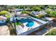 Aerial view of a house with a kidney shaped pool and artificial turf at 4307 N 15Th Dr, Phoenix, AZ 85015