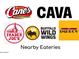 Nearby restaurants including Raising Cane's, Cava, Buffalo Wild Wings, and Trader Joe's at 1111 E University Dr # 244, Tempe, AZ 85288