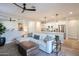 Open living room showcasing a comfortable sectional sofa and modern design at 15820 S 177Th Dr, Goodyear, AZ 85338