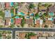 Neighborhood overview with various houses and pools at 2320 E Shangri La Rd, Phoenix, AZ 85028