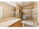 Clean bathroom with shower/tub combo and updated vanity at 1438 W Coral Reef Dr, Gilbert, AZ 85233