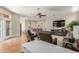 Living room with fireplace and access to backyard at 11225 E Ocaso Ave, Mesa, AZ 85212