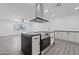 Modern kitchen with island, stainless steel appliances, and dark countertops at 632 N 72Nd Pl, Scottsdale, AZ 85257