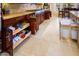 Organized kitchen drawers and pull-out trash and recycling at 9233 S Krista E Dr, Goodyear, AZ 85338