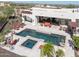 Elevated view of the pool, spa, and patio area at 9233 S Krista E Dr, Goodyear, AZ 85338